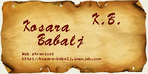 Kosara Babalj vizit kartica